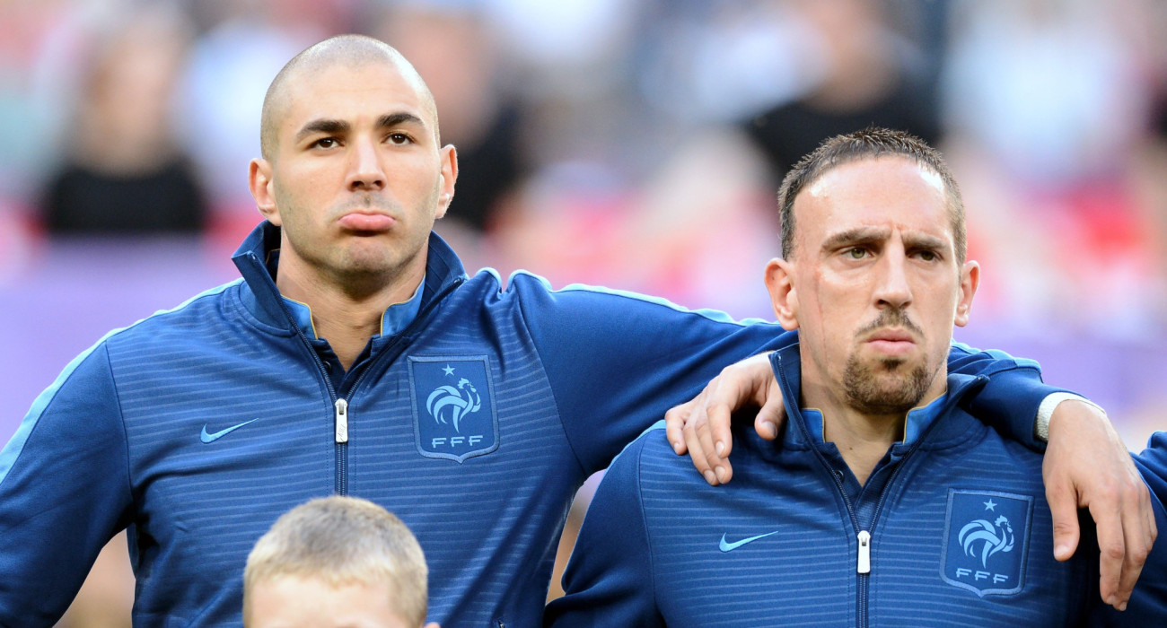 Ο Φρανκ Ριμπερί με τον Καρίμ Μπενζεμά στο Euro 2012 / Πηγή: Intime