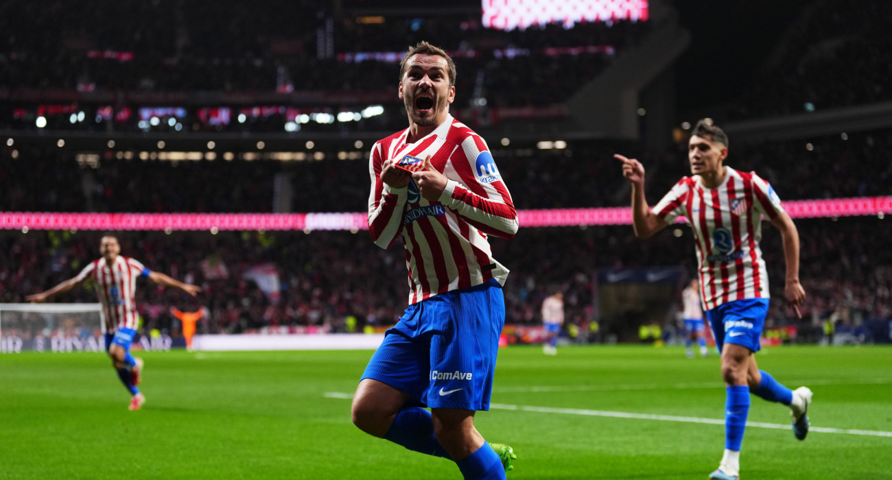 Ο Αντουάν Γκριζμάν ξεσπά σε έξαλλους πανηγυρισμούς μετά το γκολ του απέναντι στην Μπαρτσελόνα / Πηγή: Angel Martinez / Getty Images