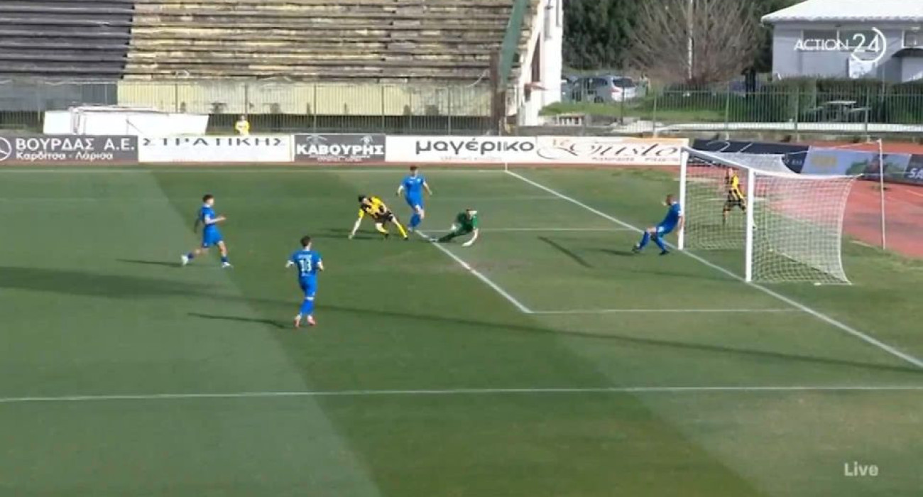 Η φοβερή χαμένη ευκαιρία της Αναγέννησης Καρδίτσας στα πρώτα δευτερόλεπτα του αγώνα / Screenshot