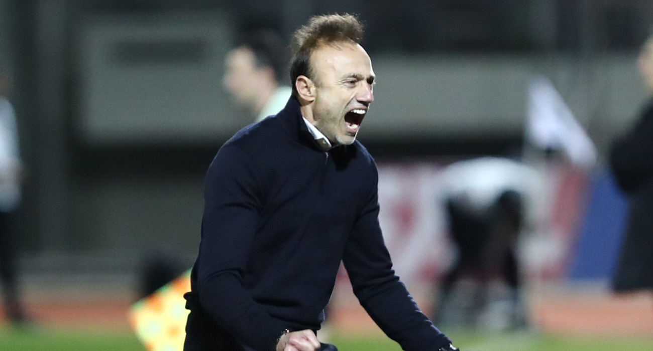 Ο Χρήστος Κόντης πανηγυρίζει τη μεγάλη πρόκριση του ΟΦΗ στον τελικό του Κυπέλλου Ελλάδας Betsson / Πηγή: Intime