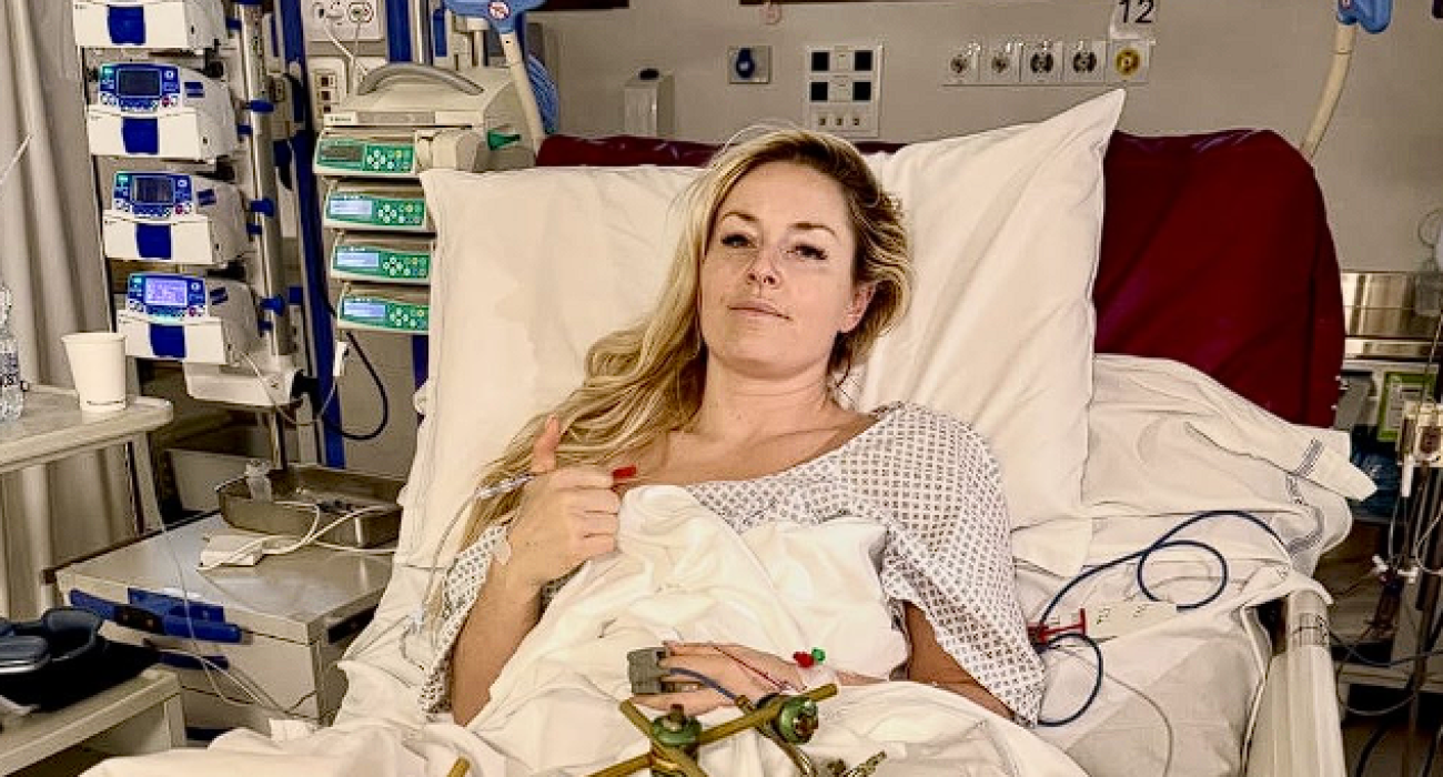Η Λίντσεϊ Βον στο νοσοκομείο / Screenshot