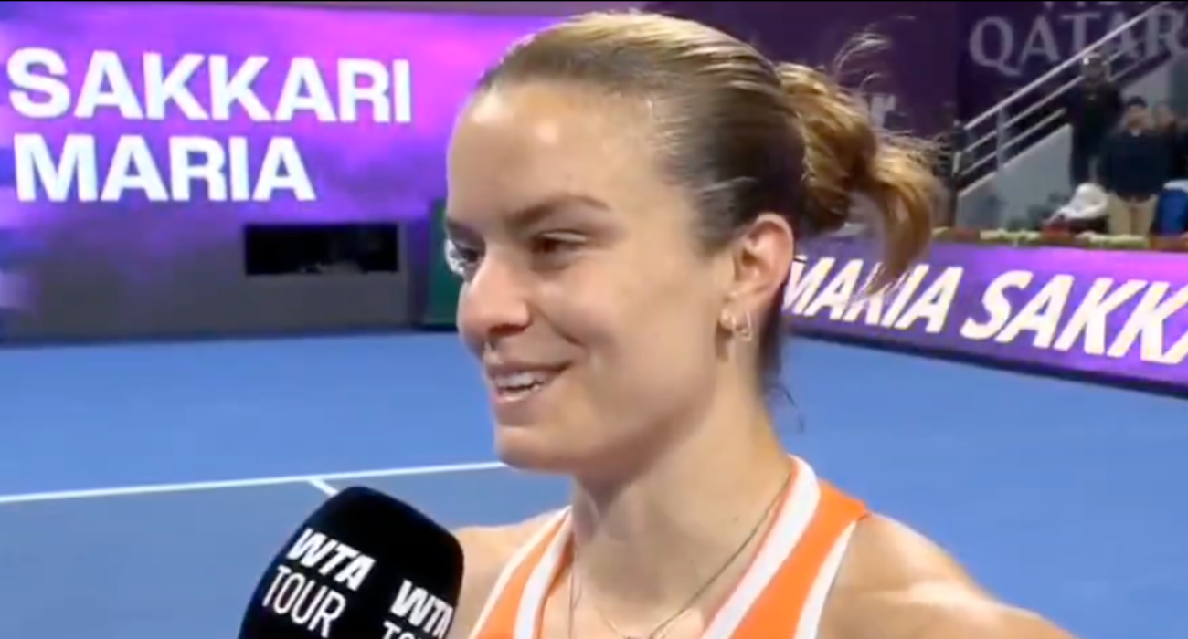 Η Μαρία Σάκκαρη στις δηλώσεις της on court / Screenshot