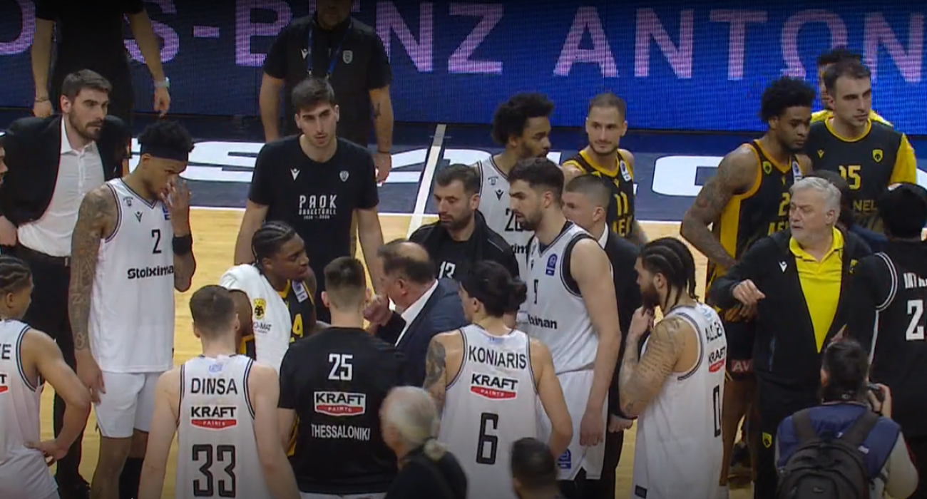 Η στιγμή της έντασης στην PAOK Sports Arena / Screenshot