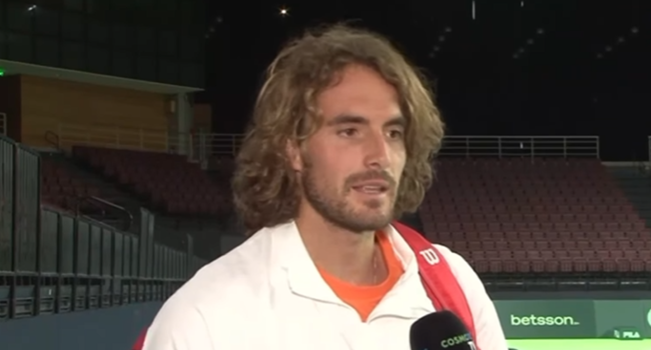 Ο Στέφανος Τσιτσιπάς σε δηλώσεις του λίγα 24ωρα πριν το Davis Cup / Screenshot