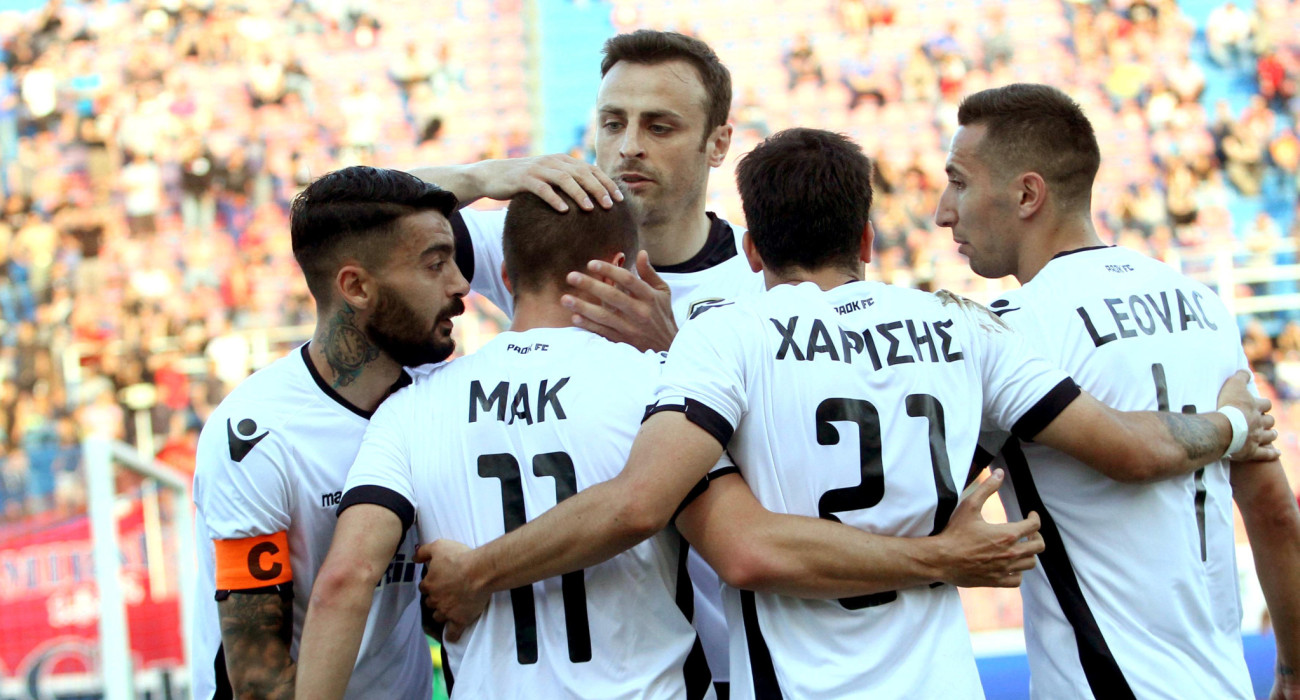 Ποδοσφαιριστές του ΠΑΟΚ πανηγυρίζουν σε αγώνα το 2016 / Πηγή: Eurokinissi