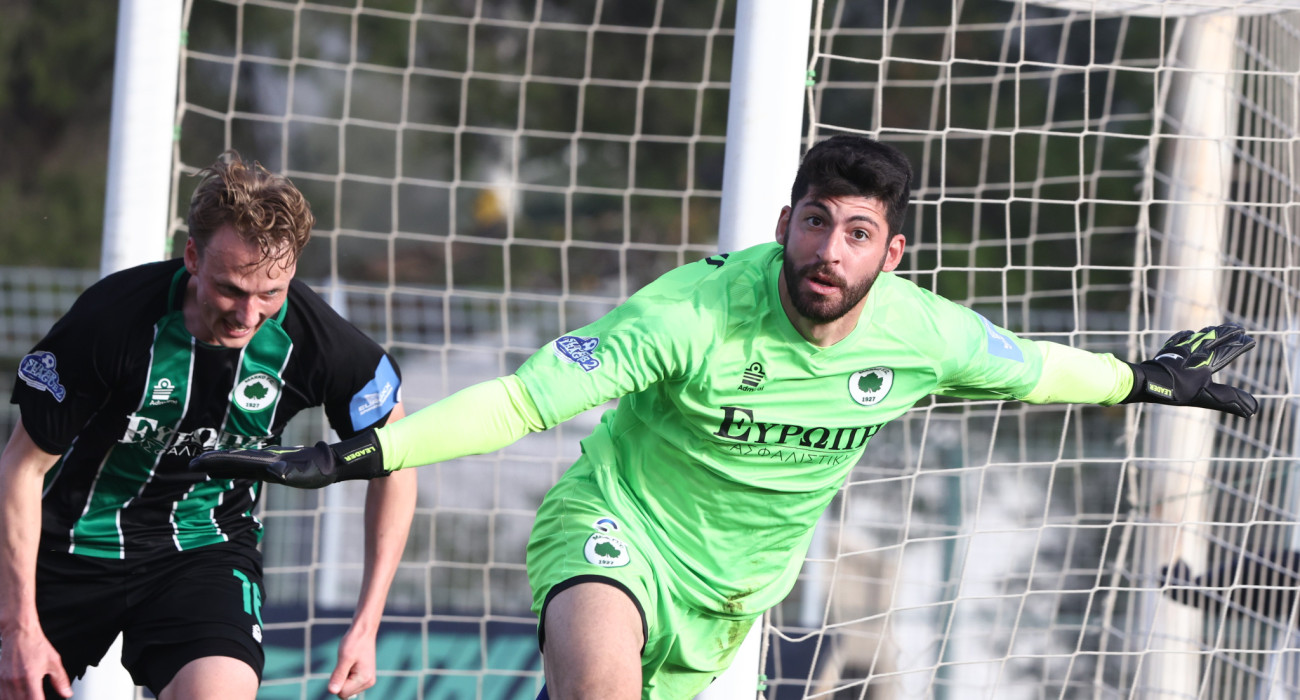 Ο τερματοφύλακας της Μαρκό, Χρήστος Θεοδωράκης πανηγυρίζει το γκολ που σημείωσε στο 96ο λεπτό / Πηγή: Intime