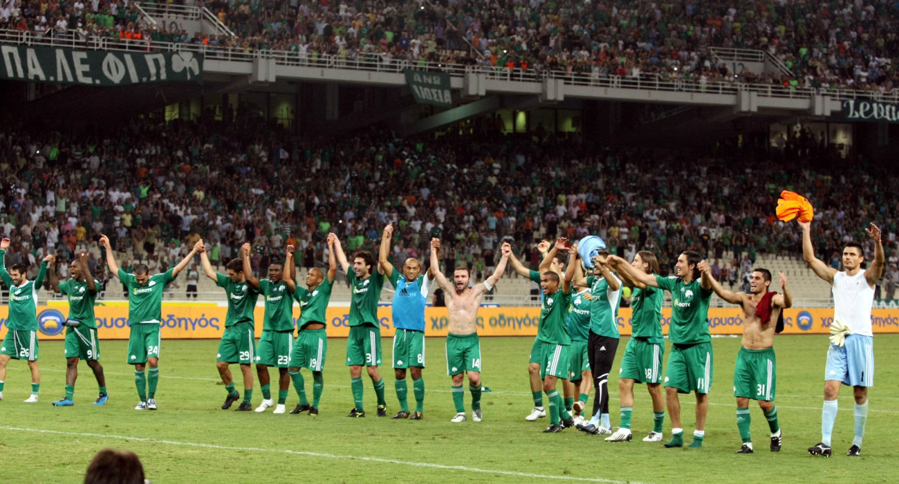 Οι ποδοσφαιριστές του Παναθηναϊκού μετά την νίκη επί της Σπάρτα Πράγας / Πηγή: Intime
