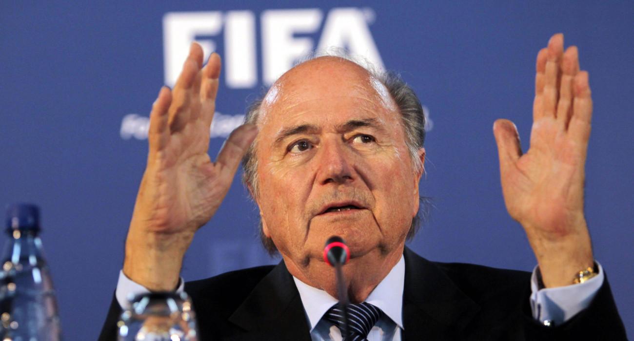 Ο Σεπ Μπλάτε κατά την διάρκεια συνέντευξης Τύπου / Πηγή: Intime