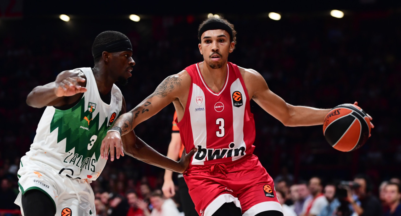 Στιγμιότυπο από την αναμέτρηση Ολυμπιακός - Ζαλγκίρις / Πηγή:  Eurokinissi