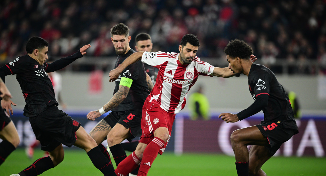 Στιγμιότυπο από την αναμέτρηση του Ολυμπιακού με τη Λεβερκούζεν στο «Καραϊσκάκης» / Πηγή: Eurokinissi