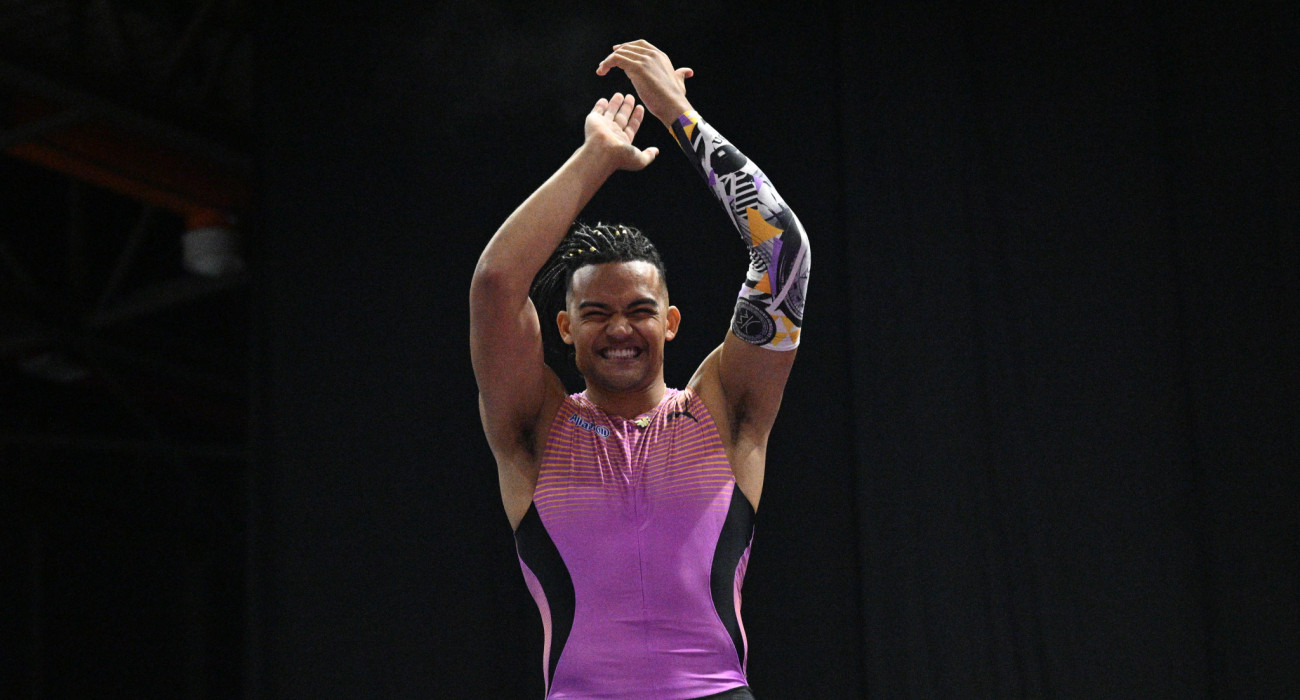 Ο Εμμανουήλ Καραλής σε πανηγυρισμό μετά από επιτυχημένο άλμα / Πηγή: Eurokinissi