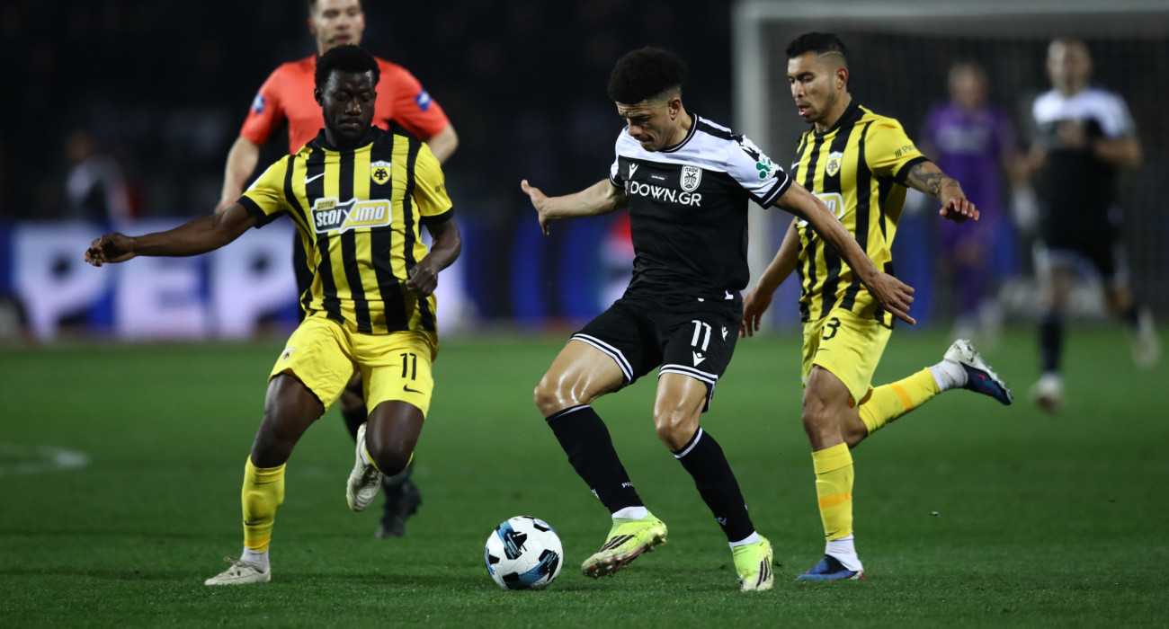 Στιγμιότυπο από το ισόπαλο ντέρμπι ΠΑΟΚ - ΑΕΚ στην Τούμπα / Πηγή: Eurokinissi