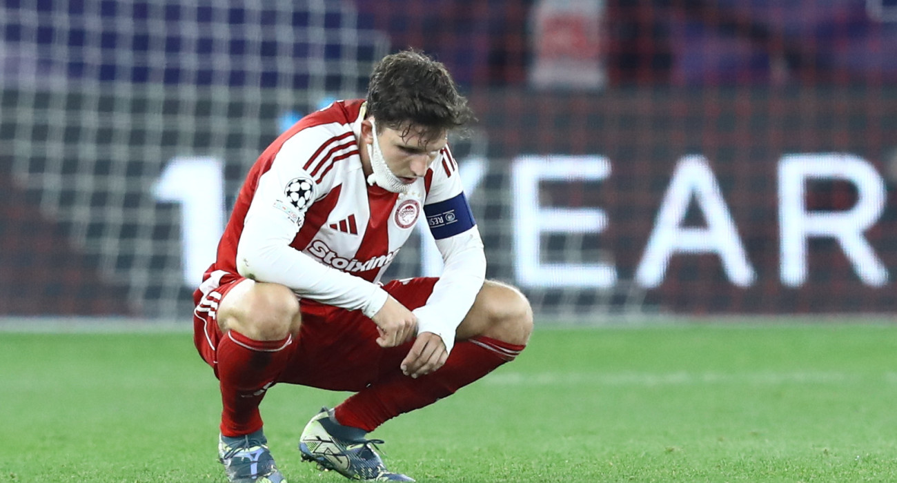 Ο Παναγιώτης Ρέτσος απογοητευμένος μετά το τέλος του αγώνα / Πηγή: Eurokinissi