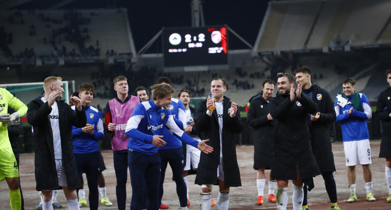 Οι ποδοσφαιριστές της Βικτόρια Πλζεν μετά την ισοπαλία με τον Παναθηναϊκό / Screenshot