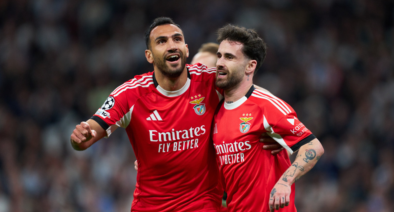 Ο Παυλίδης πανηγυρίζει με τον Ράφα Σίλβα για τη συνεργασία τους και το γκολ κόντρα στη Ρεάλ / Πηγή: Mateo Villalba / Getty Images