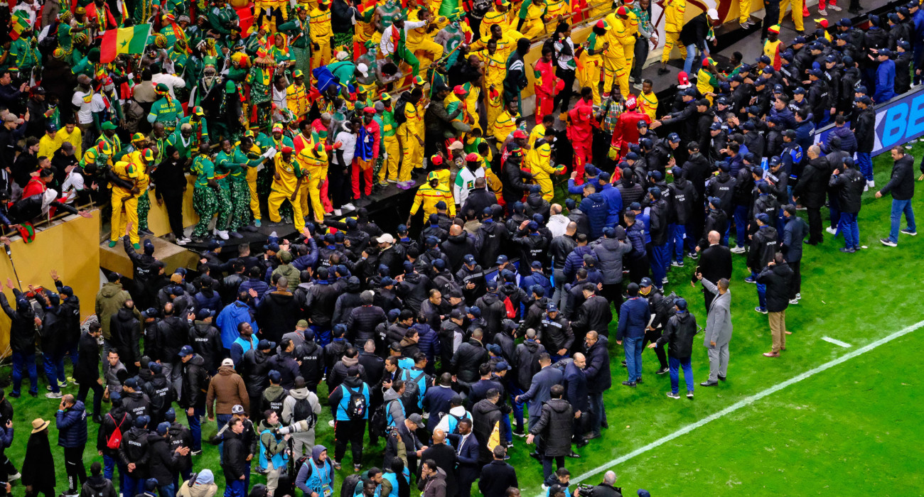 Η στιγμή των επεισοδίων στον τελικ΄ό του Κυπέλλου Εθνών Αφρικής στο Μαρόκο / Πηγή: Imago