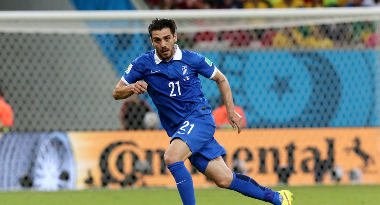 Ο Κώστας Κατσουράνης στον αγώνα της Εθνικής Ελλάδας κόντρα στην Κόστα Ρίκα στο Μουντιάλ του 2014 / Πηγή: Intime