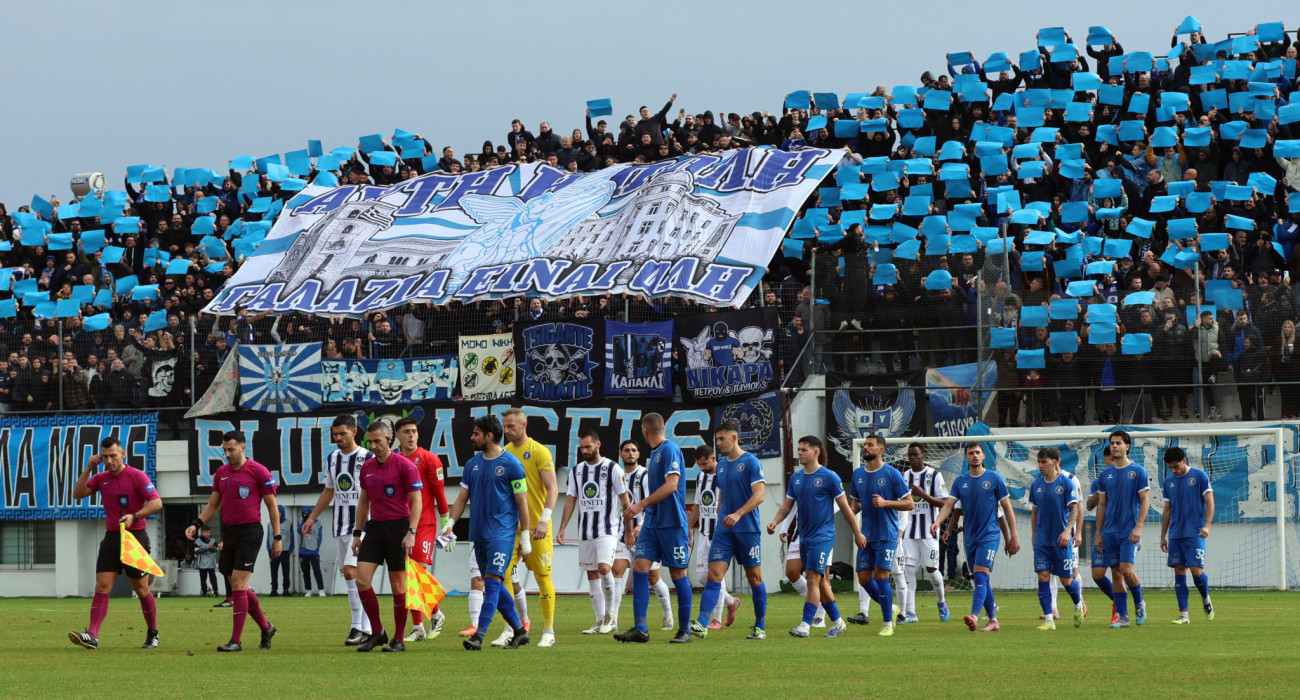 Στιγμιότυπο από την αναμέτρηση Νίκη Βόλου - Ηρακλής για τα playoffs της Super League 2 / Πηγή: Intime