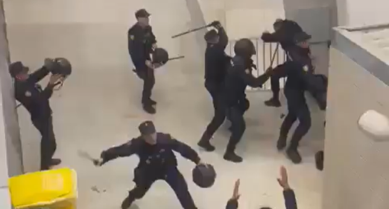 Άγριες συμπλοκές στην Ισπανία  / Screenshot