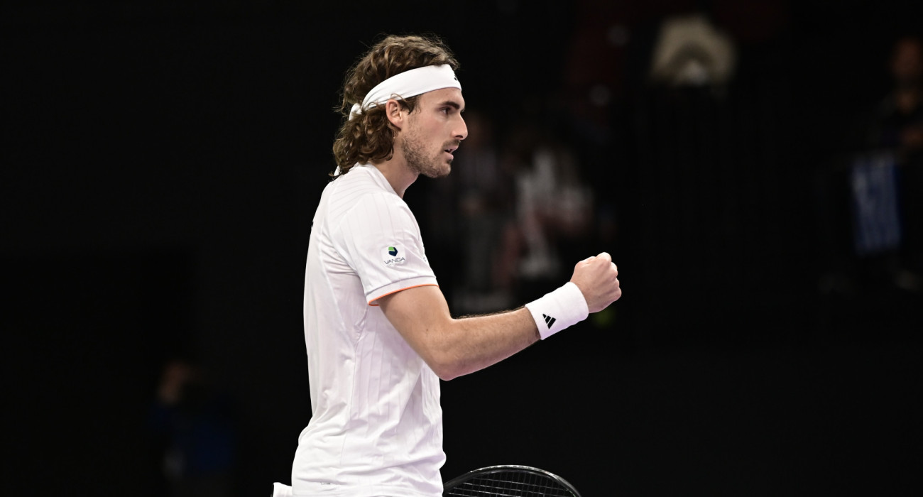 Ο Στέφανος Τσιτσιπάς στους αγώνες της Ελλάδας με το Μεξικό στο Davis Cup / Πηγή: Eurokinissi