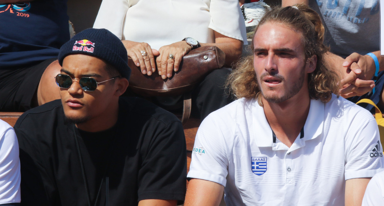 Καραλής και Τσιτσιπάς βλέπουν μαζί αγώνα τένις το 2019 / Πηγή: Eurokinissi