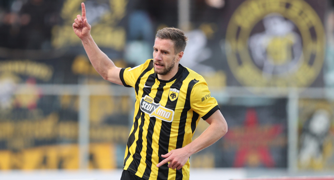 Ο Βάργκα πανηγυρίζει το γκολ που πέτυχε κόντρα στον Βόλο ΝΠΣ / Πηγή: Intime