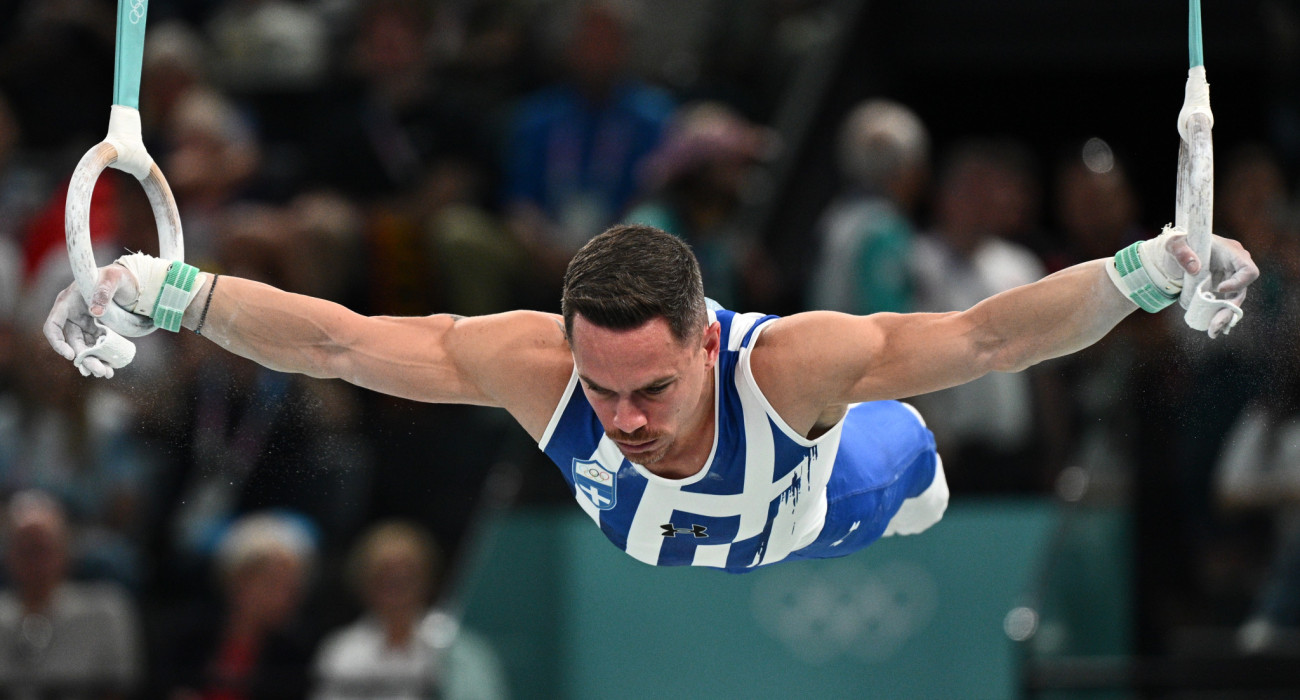 Ο Λευτέρης Πετρούνιας πάνω στους κρίκους / Πηγή: Eurokinissi