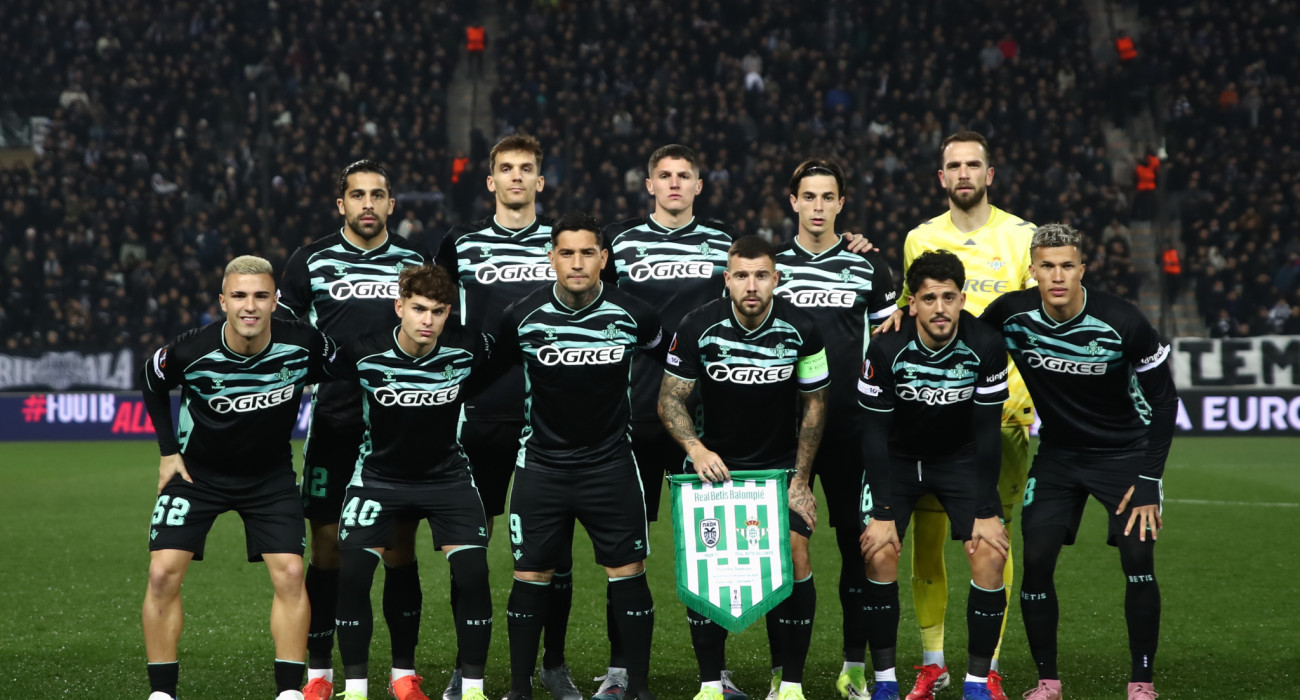 Η ομάδα της Ρεάλ Μπέτις στον αγώνα του Europa League με τον ΠΑΟΚ / Πηγή: Eurokinissi