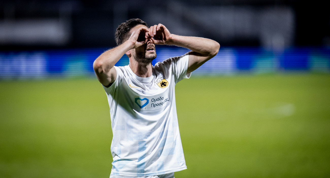 Ο ΜΙγιάτ Γκατσίνοβιτς πανηγυρίζει το γκολ του απέναντι στην Τσέλιε / Πηγή: Eurokinissi