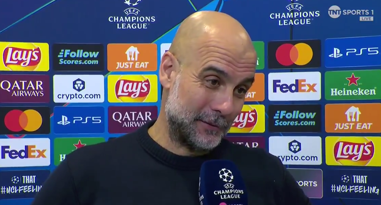 Ο Πεπ Γκουαρδιόλα στη μικτή ζώνη / Screenshot