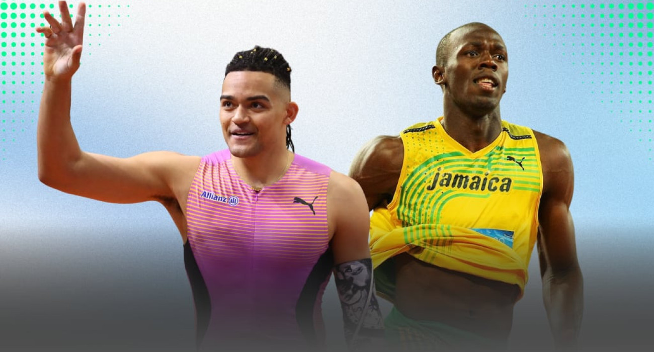 Εμμανουήλ Καραλής και Γιουσέιν Μπολτ / Athletiko