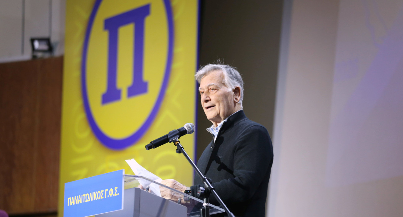 Συγκινημένος ο Φώτης Κωστούλας στην ομιλία του για τα 100 χρόνια ζωής του Παναιτωλικού / Πηγή: Intime