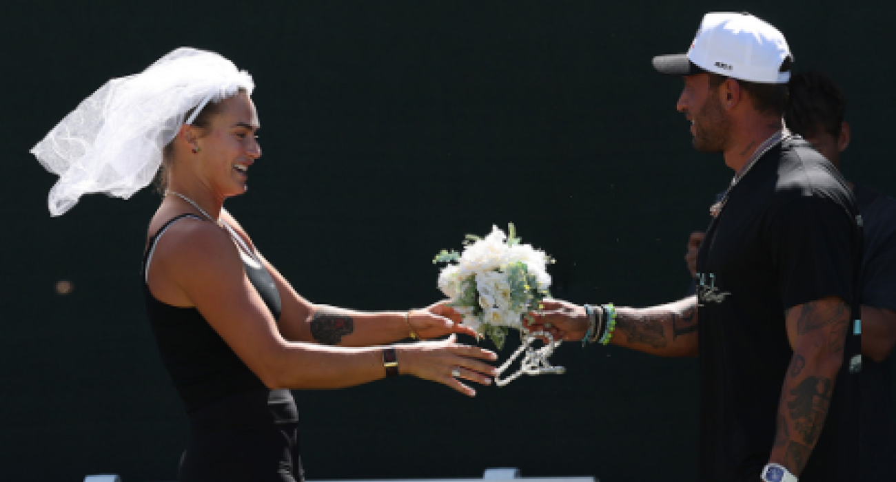 Η Αρίνα Σαμπαλένκα προπονείται για τον γάμο της/ screenshot