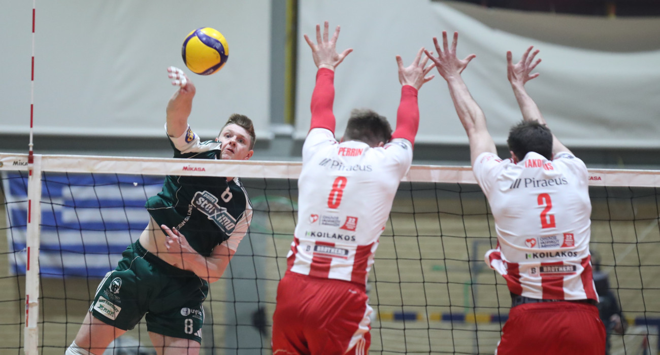 Φάση από το Παναθηναϊκός-Ολυμπιακός για τη Volley League ανδρών / Πηγή: Intime