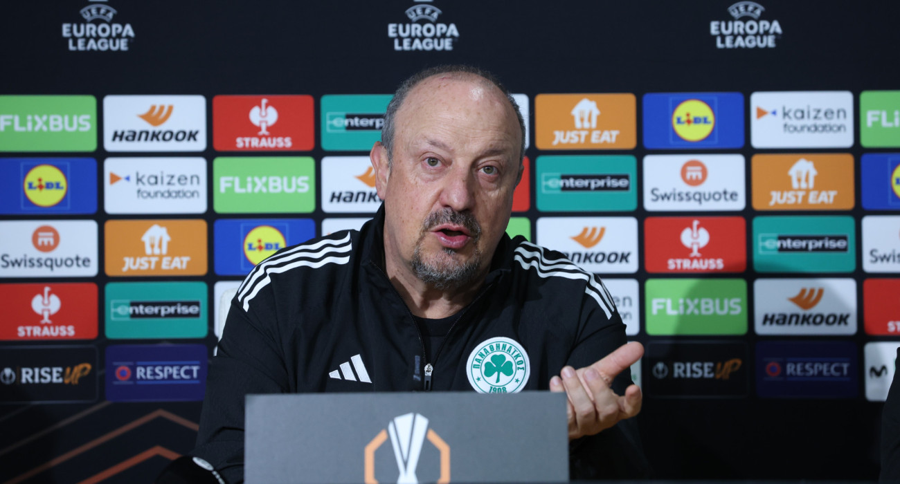 Ο Ράφα Μπενίτεθ στην συνέντευξη Τύπου του Παναθηναϊκού / Πηγή: InTime