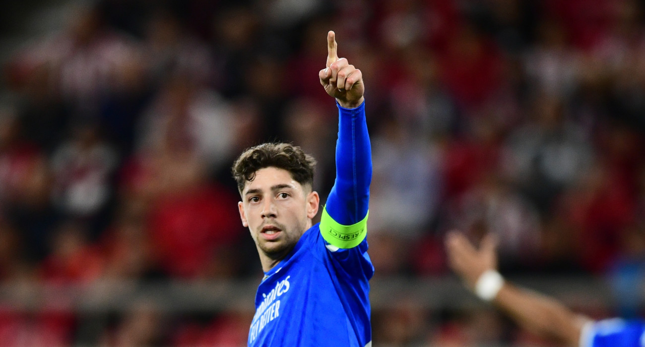 Ο Φεντερίκο Βαλβέρδε με την φανέλα της Ρεάλ Μαδρίτης απέναντι στον Ολυμπιακό / Πηγή: Eurokinissi