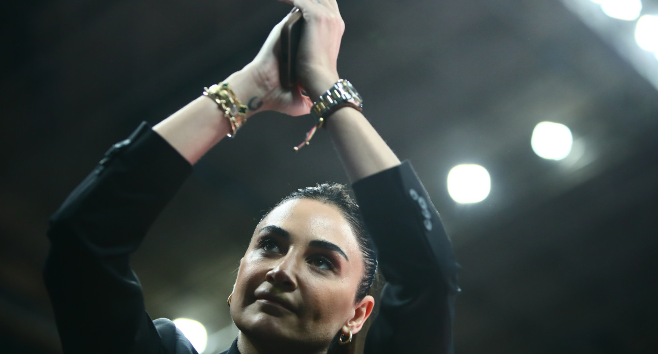 Η Σελέν Ερντέμ στο ΟΑΚΑ για το ματς του Παναθηναϊκού με την ΑΕΚ / Eurokinissi