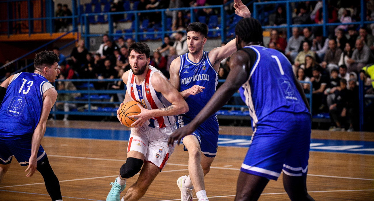 Στιγμιότυπο από την αναμέτρηση της Δόξας Λευκάδας με τη Νίκη Βόλου / Πηγή: Eurokinissi