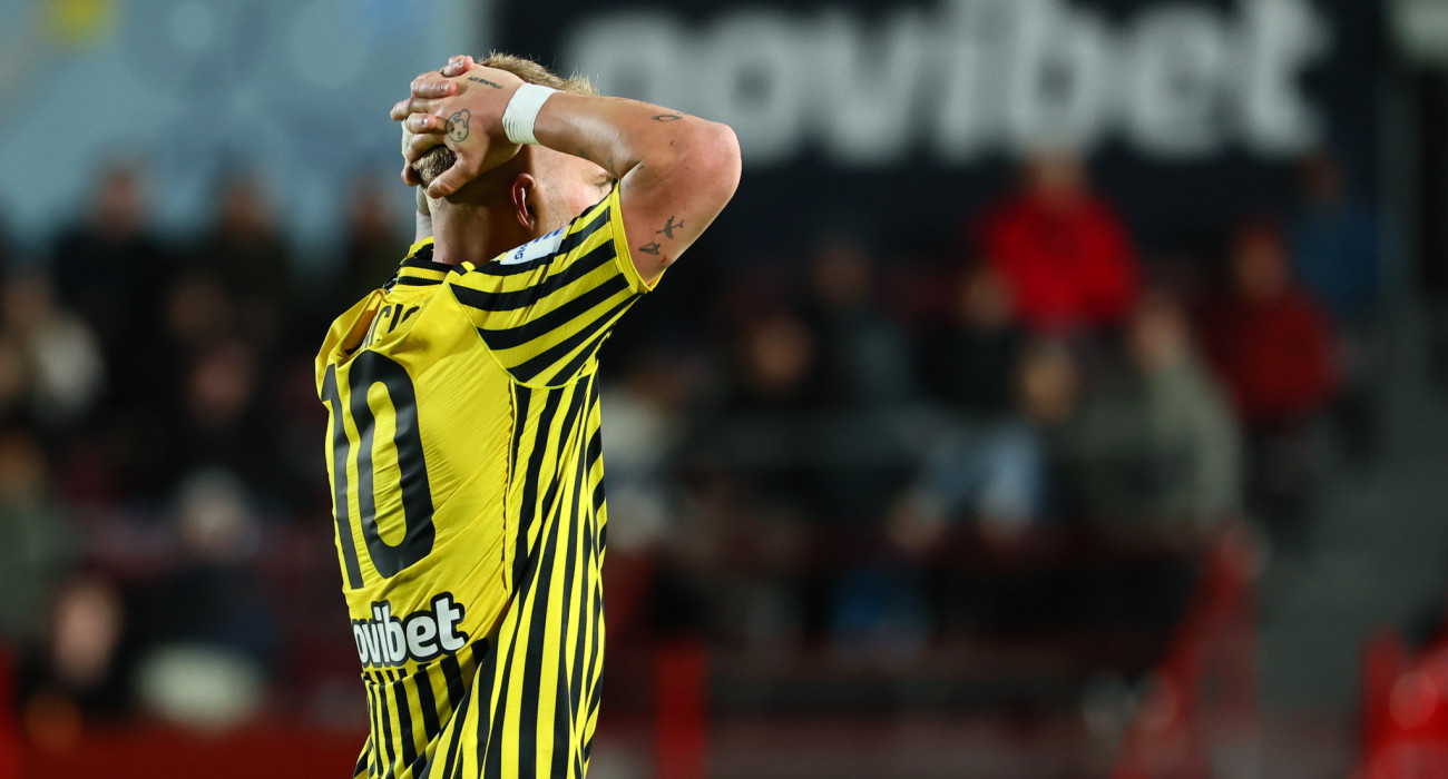 Ο Ούρος Ράτσιτς στο ματς με τον Πανσερραϊκό/Πηγή: Eurokinissi