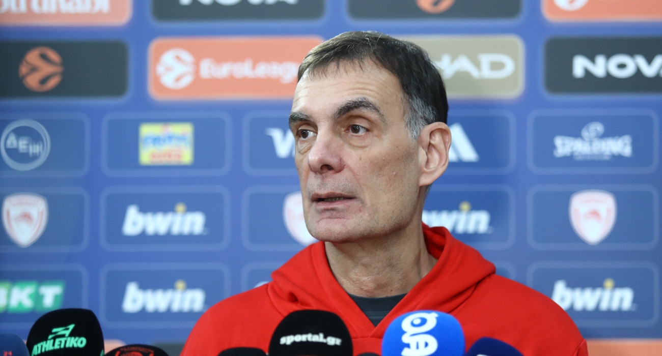 Ο Γιώργος Μπαρτζώκας υπογράμμισε τον βαθμό δυσκολίας του αγώνα του Ολυμπιακού με τη Φενέρμπαχτσε/Πηγή: Eurokinissi