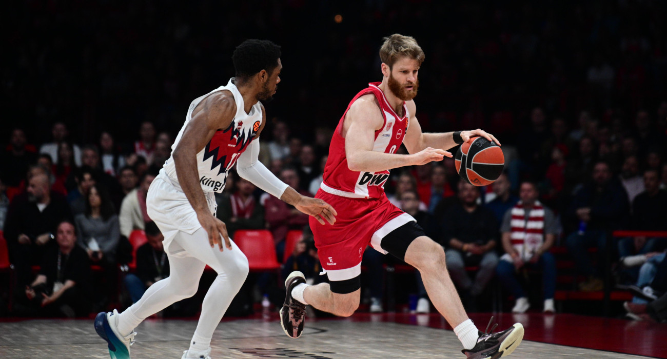 Στιγμιότυπο από το παιχνίδι ανάμεσα σε Ολυμπιακό και Μπασκόνια, Πηγή: Eurokinissi