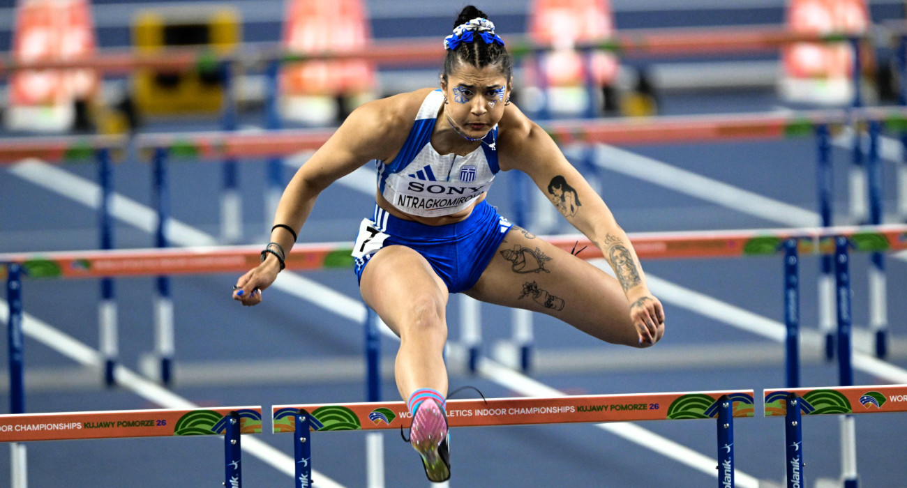 Η Αναστασία Ντραγκομίροβα στα 60μ εμπόδια του πεντάθλου / Πηγή: Eurokinissi