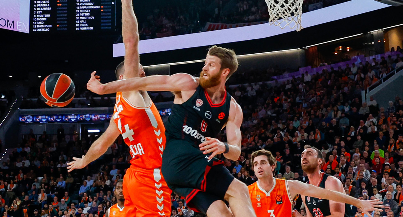 Ο Τόμας Γουόκαπ απέναντι στη Βαλένθια για την 33η αγωνιστική της Euroleague / πηγή: eurokinissi