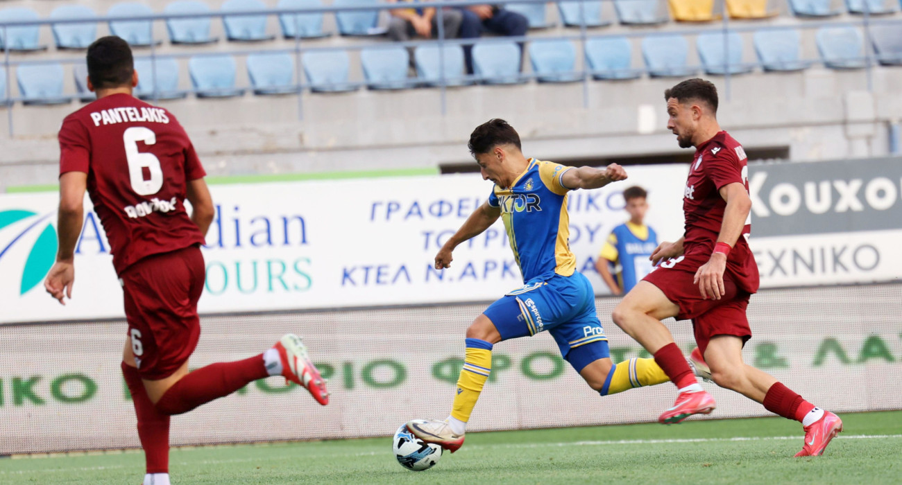 Στιγμιότυπο απ΄ο το παιχνίδι Αστέρας AKTOR - ΑΕΛ Novibet στον πρώτο γύρο του πρωταθλήματος / Πηγή: Intime