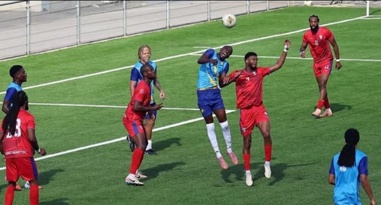 Ο Ζαν Μπατίστ Λέο σκόραρε δύο φορές με την Εθνική Αγίου Μαρτίνου / screenshot