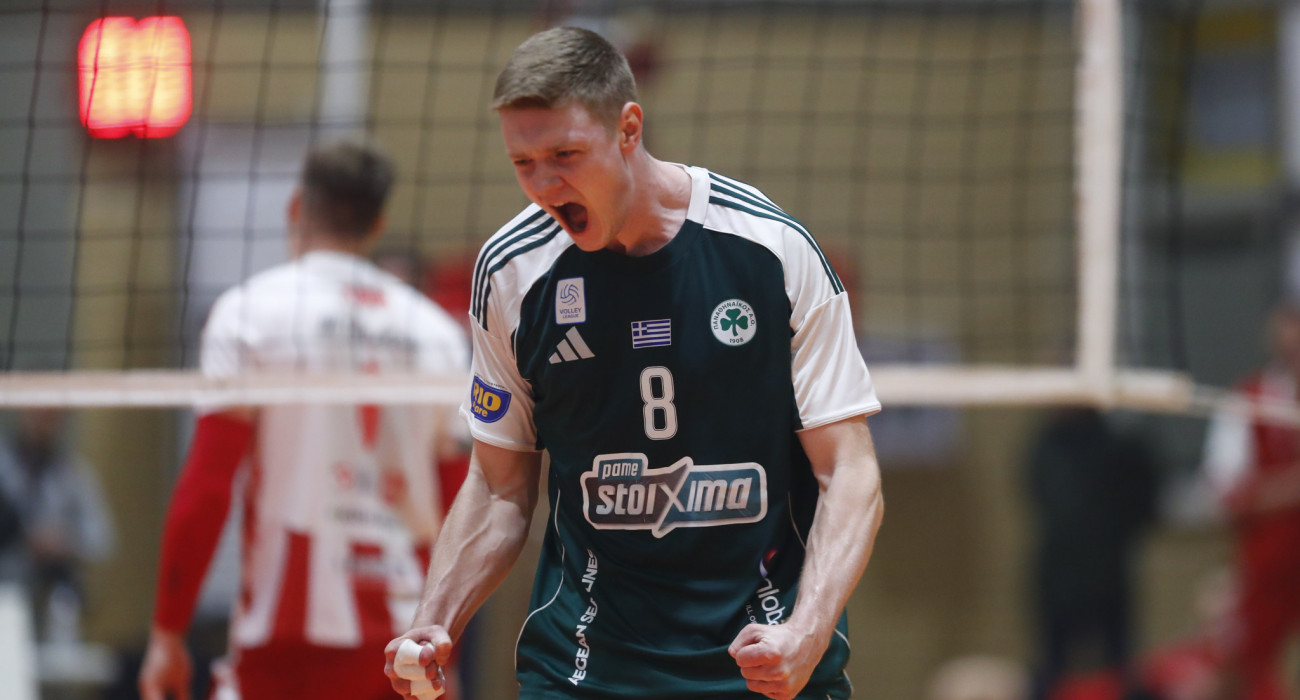 Ο Ράσμους Νίλσεν πανηγυρίζει στον ημιτελικό του Παναθηναϊκού με τον Ολυμπιακό / Πηγή: Eurokinissi