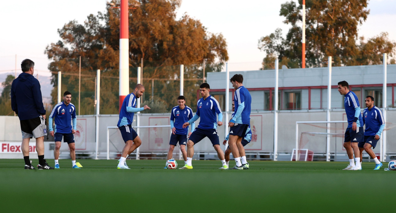 Στιγμιότυπο από την προπόνηση της Εθνικής Ελλάδας / Πηγή: Intime