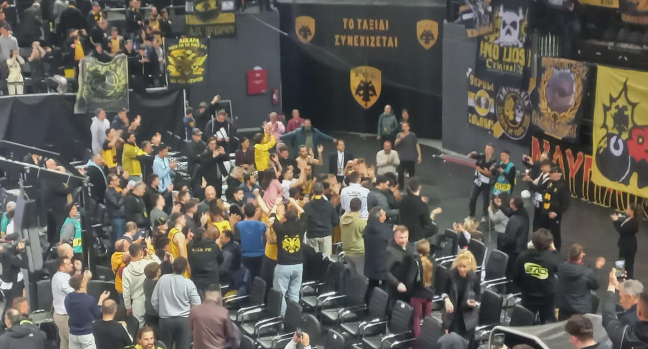 Κιτρινόμαυρο.... πάρτι για την ΑΕΚ στη Sunel Arena (video)