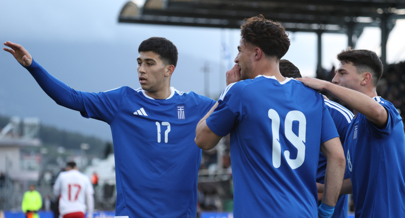 Οι πανηγυρισμοί των παικτών της Εθνικής Ελπίδων κόντρα στη Μάλτα / Πηγή: Eurokinissi
