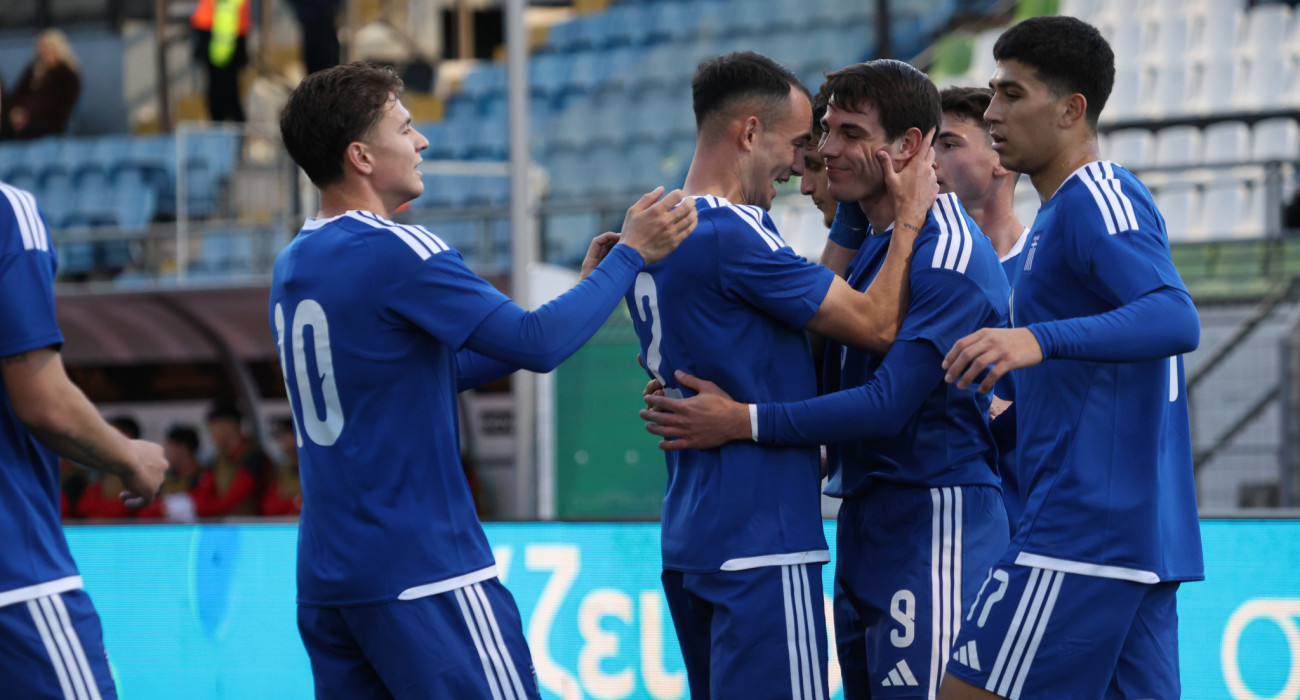 Οι πανηγυρισμοί των παικτών της Εθνικής Ελπίδων κόντρα στη Μάλτα / Πηγή: Eurokinissi
